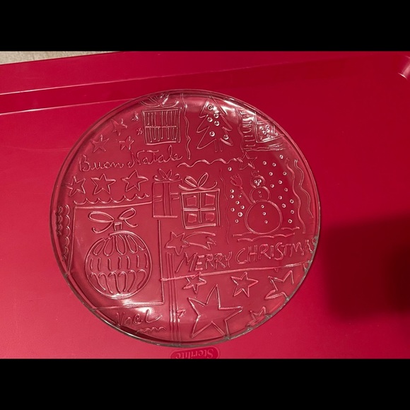 Cookie Platter 12” Glass Christmas - Picture 1 of 1